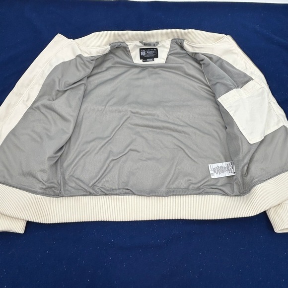 Carhartt Relaxed Fit Bomber Jacket Women's L Cream Full Zip Rugged Flex - Picture 5 of 11
